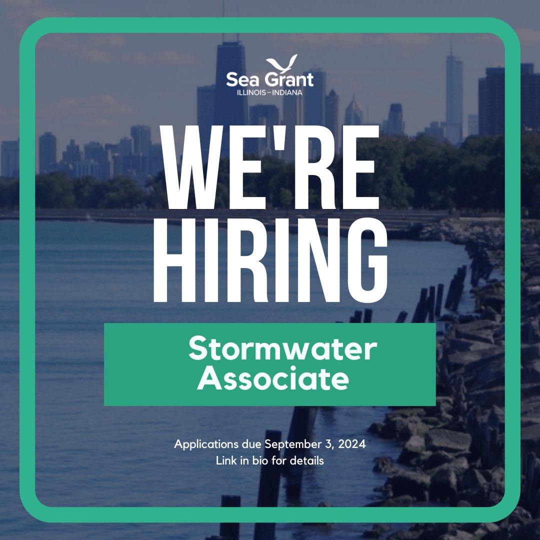 Illinois-Indiana Sea Grant and @ilextension are seeking a visiting extension outreach associate to focus on developing, delivering, and evaluating educational programs related to green stormwater infrastructure.

Applications close September 3, 2024

Learn more at the link in bio