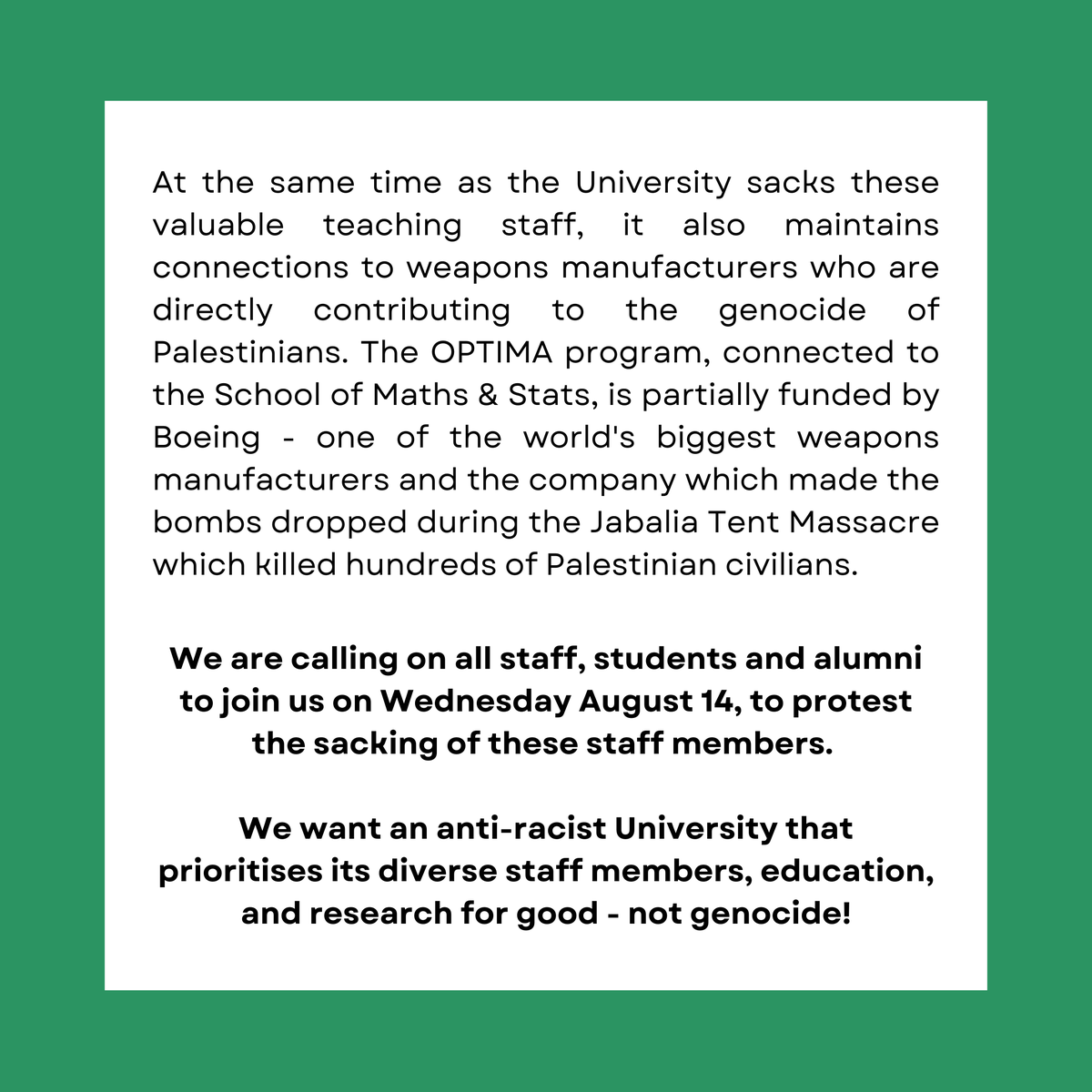 Save our Tutors! 1pm at Old Geology North! 
<a href="/UniMelb/">University of Melbourne</a> Maths and Stats tutors need to be supported!