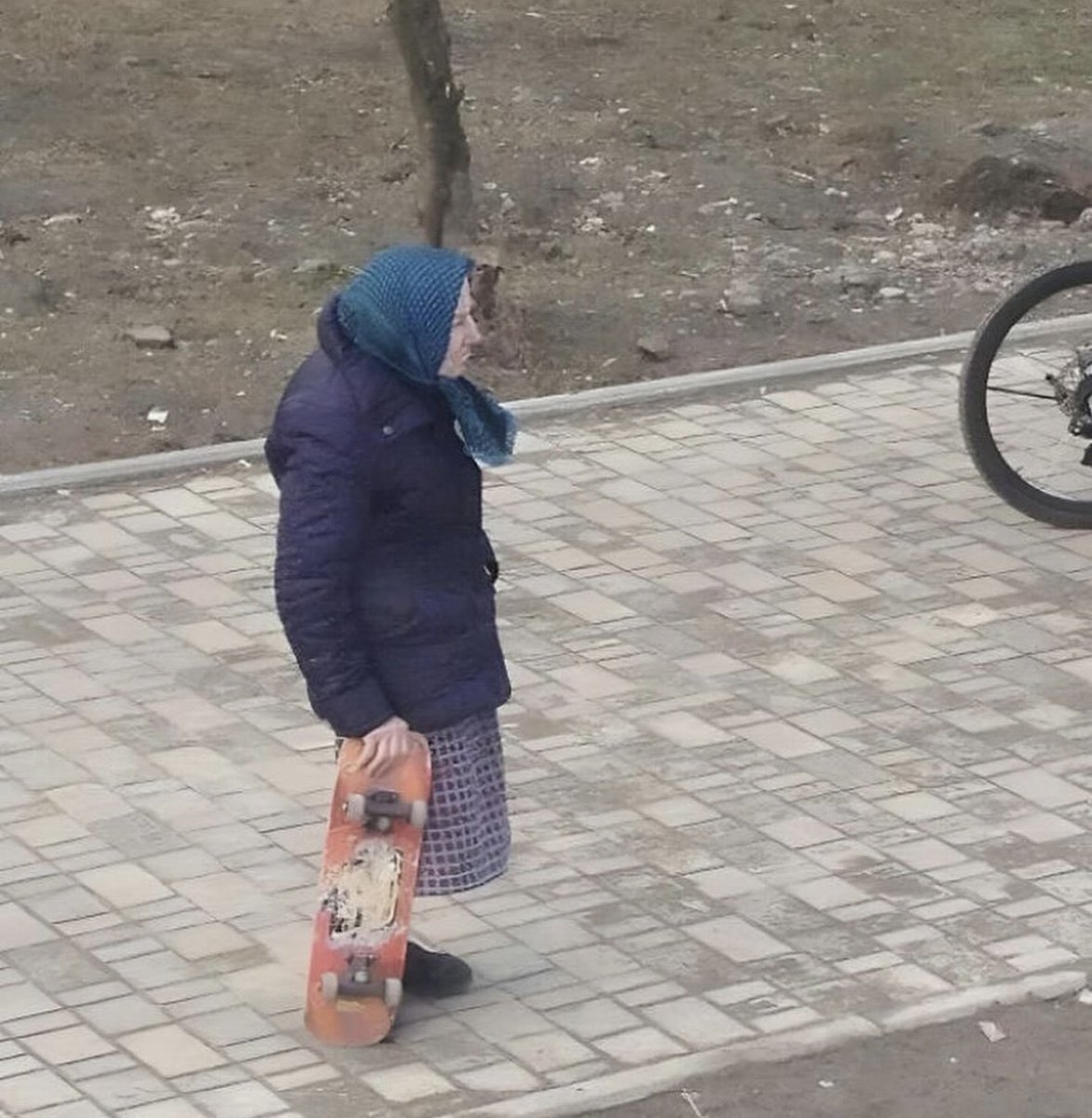 jzux's tweet photo. you have that dog in you? that’s cool, i have that skateboarding babushka in me https://t.co/9UGPr1Jxdu