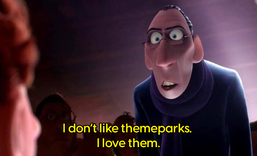 It's tough when you're critical towards something you love because people assume that you don't even like it to begin with. I genuinely love theme parks and Disney. They helped shape the creative I am today. I'm critical because I want them to continue to be great.