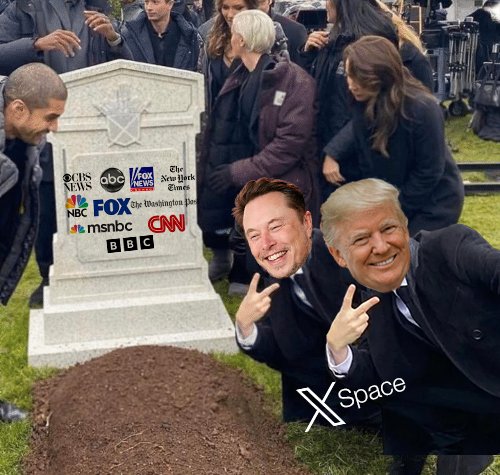 cb_doge's tweet photo. 𝕏 Space > Mainstream Media https://t.co/QiLtsjeMFK