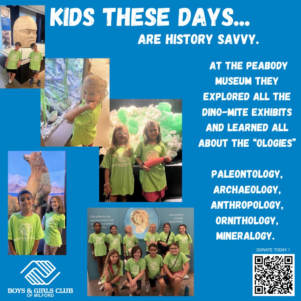 BGCMilford's tweet photo. Help Us Help "Kids These Days" by donating to the Boys &amp; Girls Club of Milford where educational trips are fun.

https://t.co/iGVYQprVGE https://t.co/srB1xhxlZ7