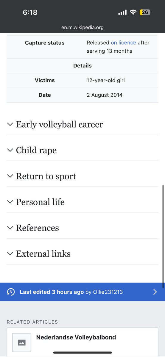 signe_blake's tweet photo. imagine saying “people have gone too far” when this is your Wikipedia page: https://t.co/k638negFQD