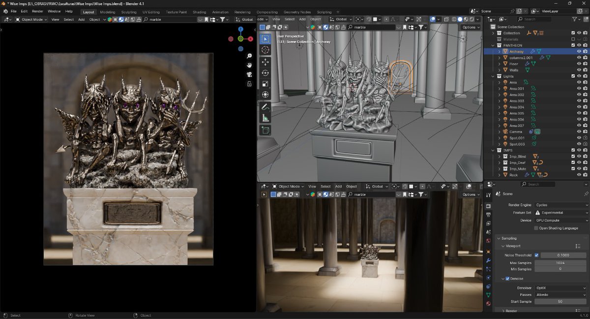 Still playing around with cool ways to display this piece.⚒️
It will inaugurate a new hall inside the Pantheon —aside from the Hall of Patrons- where new pieces will be showcased to develop Vidal's (and hopefully some other wizzys and warriors) lore. Very excited about it! 🧙‍♂️💖