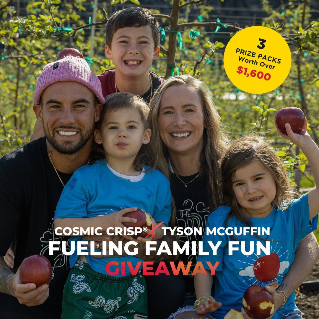 thecosmiccrisp's tweet photo. Fueling Family Fun GIVEAWAY 🍎🏓

Savor the end of summer with family with Cosmic Crisp® and pickleball pro, @TysonMcGuffin (and his family!).

Enter for a chance to win 3 sweet prizes worth over $1,600: https://t.co/R4oQdRS5iC 🤩🍎 https://t.co/dhQAOD8CrD