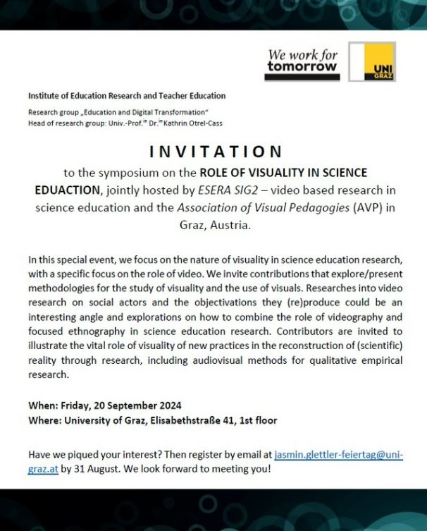 ForVisual's tweet photo. Exploring the Power of Visuals to Shape Scientific Understanding and Reality
https://t.co/44UrnP8I7U
#ScienceVisuals #EducationalResearch #VisualPedagogies #VideoMethodologies #QualitativeResearch #ScienceCommunication #ResearchSymposium #InnovativeTeaching #ScienceAndVideo https://t.co/Y7aQggy0lX