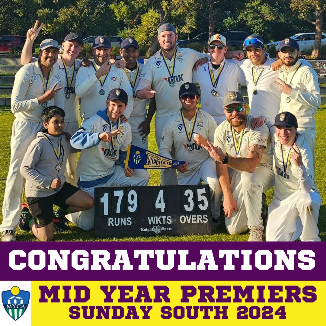 In a stunning weekend of results, the <a href="/OakleighCC/">Oakleigh CC</a> secured both the Saturday (Deshmukh Shield) and Sunday (Sunday South) <a href="/Mid_Year/">Mid Year CA</a> Winter Premierships in the glorious sunshine. 

Congratulations to all players and officials!

Go the mighty Oaks 🏆💜💛