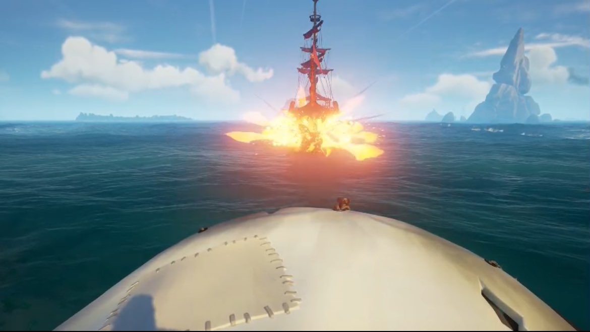 #SoTShot <a href="/SeaOfThieves/">Sea of Thieves</a> Quite the BIG. Ship. amirite