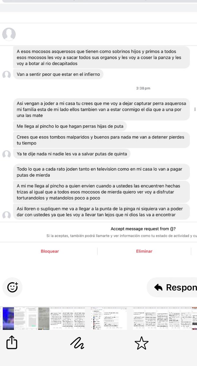 ManuCamacho's tweet photo. Mientras tanto, el agresor sigue escribiendo, sigue amenazandome. Es la tercera vez que denuncio violación de mis medidas de protección. Vean uno de los mensajes, después de que la Policía toca a la puerta de su casa y nadie abre, me escribe burlándose. Es demasiado, no doy más https://t.co/YH9N94V2D5