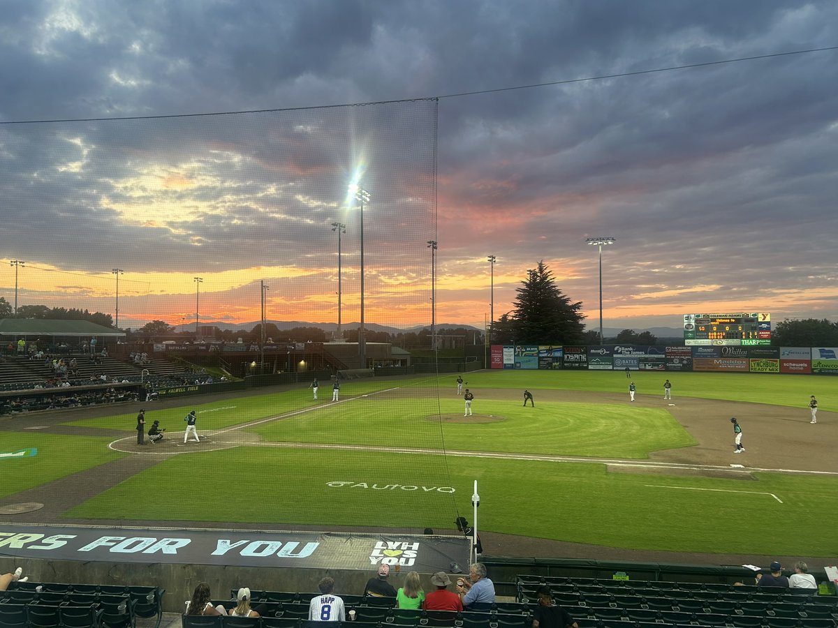 Bases loaded with this sunset… name a better sight.