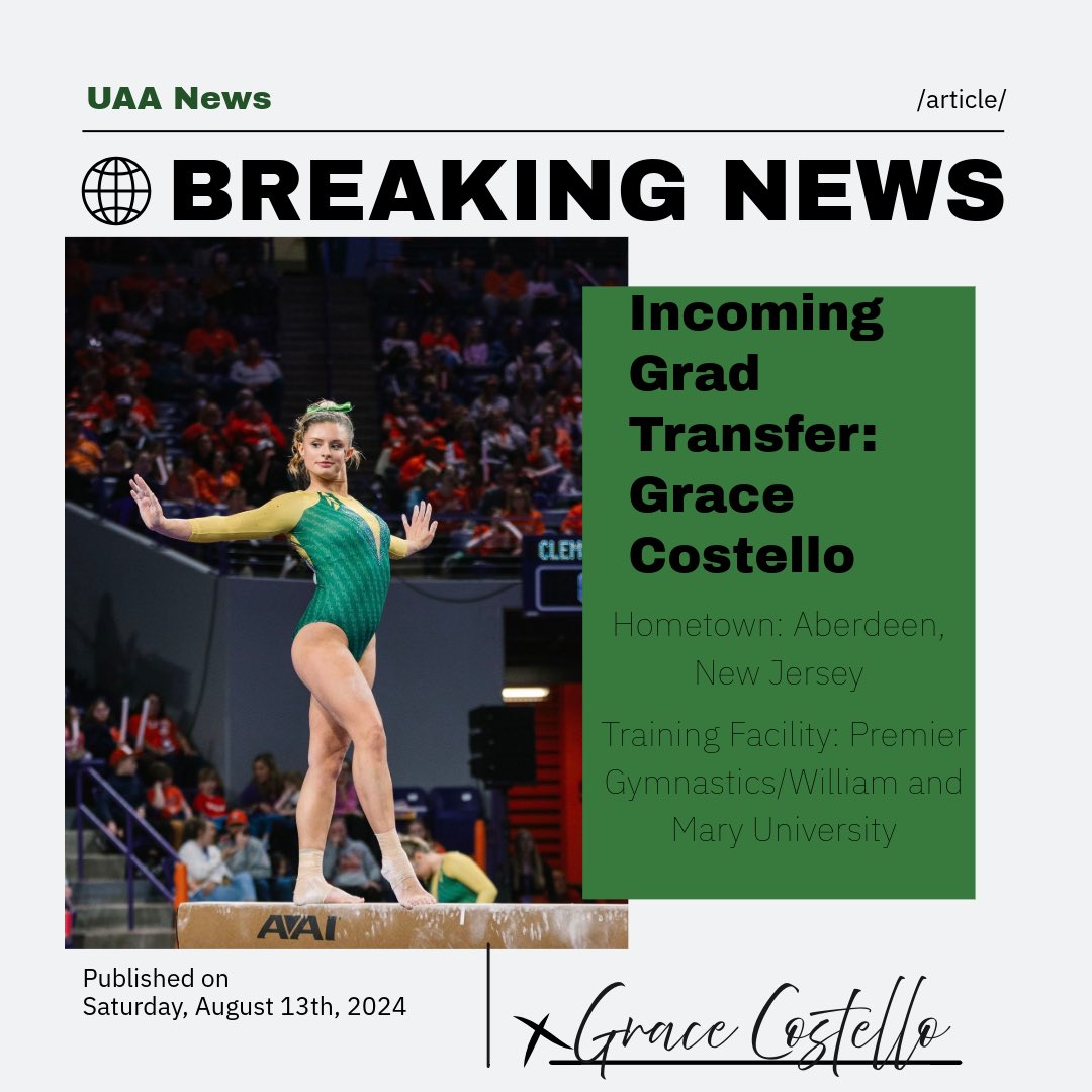 GymnasticsUaa's tweet image. 🌐BREAKING NEWS 🌐 part 2

We are thrilled to announce our newest Seawolves 💚💛
Please join us in welcoming Maribelle Albert, Grace Wellington, Jamilia Duffus, and Grace Costello!
#goseawolves #newestaddition #seawolffam