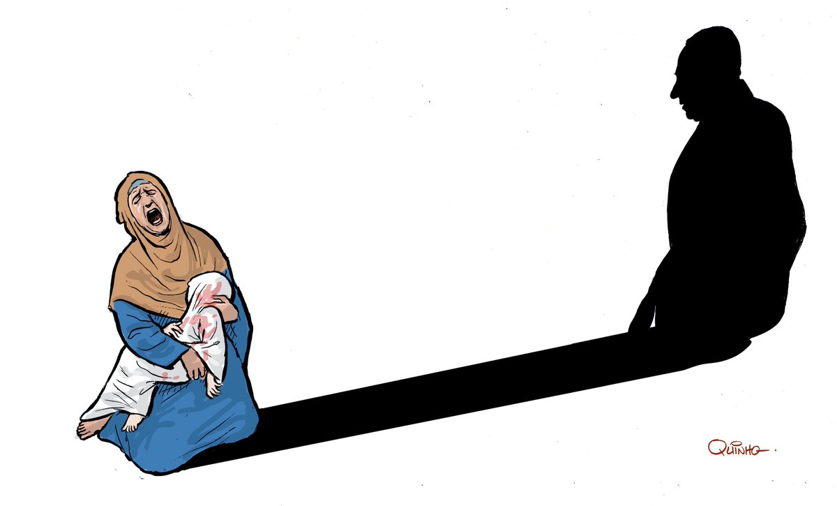 Maldito seja esse mundo que NADA FAZ a respeito do GEN0CÍDI0 escancarado que está acontecendo há meses em Gaza! Por que a humanidade se mantém vergonhosamente refém do grande capital?  Basta! Netanyahu precisa ser parado a qualquer custo.      #FreePalestine #Genocide