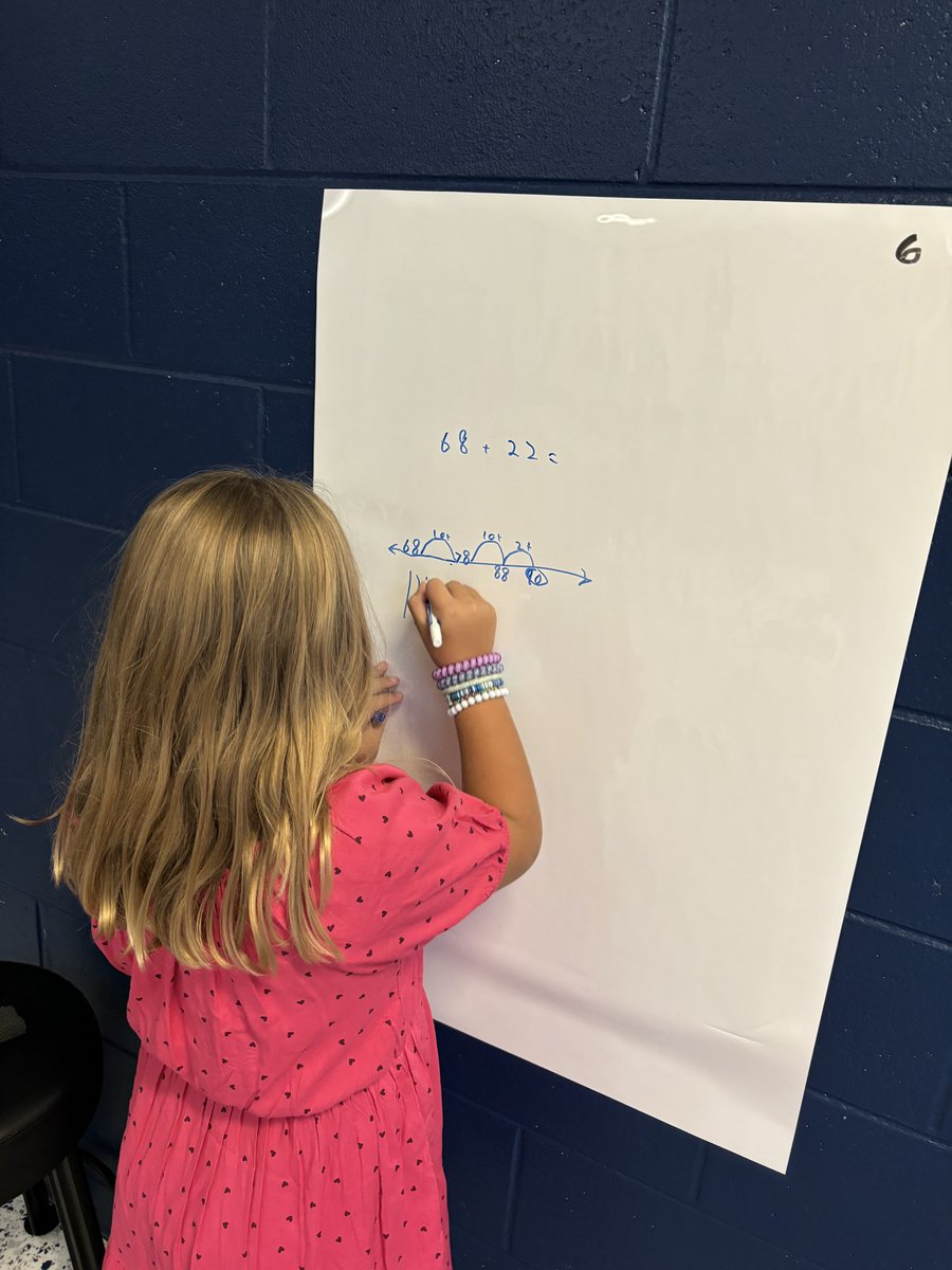 Used vertical whiteboards to show how we solved our number strings today! Looking forward to getting into the swing of things in math. 🥳