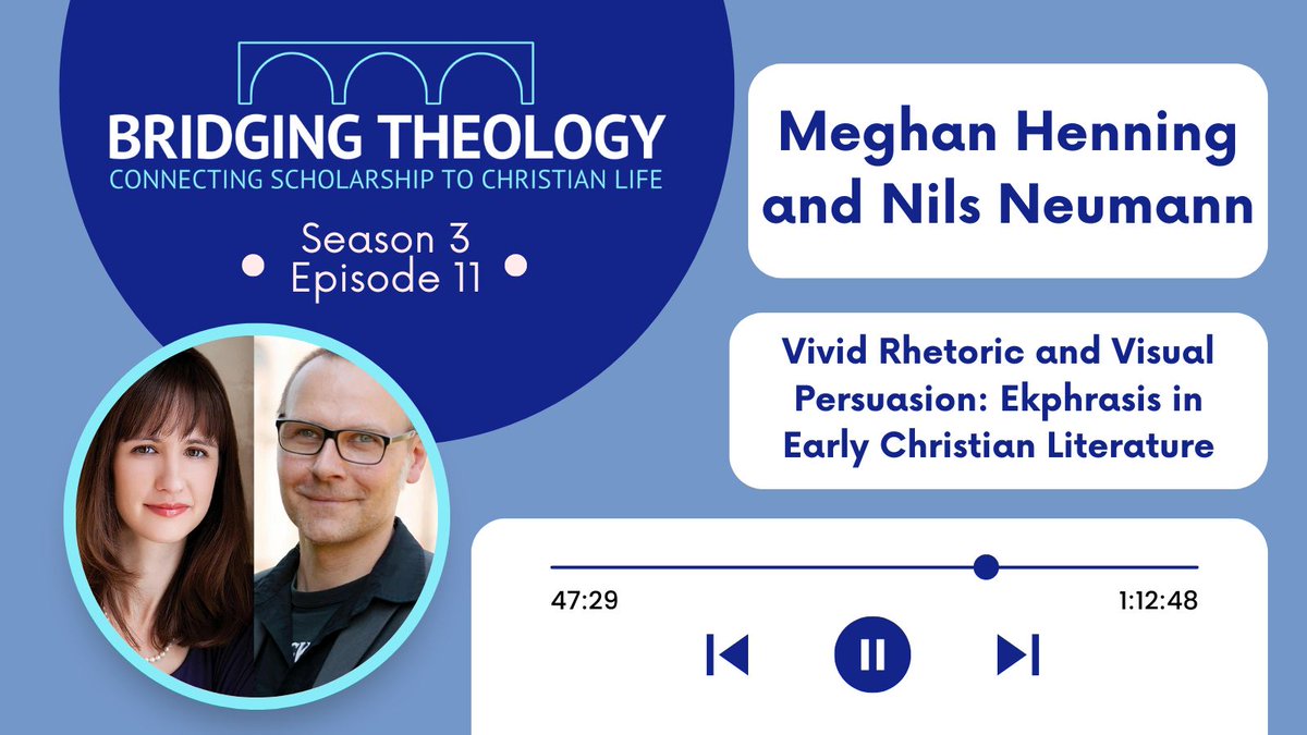 bridgingtheology (@bridgingtheol) on Twitter photo In this week's episode, <a href="/HenningMeghan/">Meghan Henning</a> and Nils Neumann discuss their new book, Vivid Rhetoric and Visual Persuasion: Ekphrasis in Early Christian Literature <a href="/eerdmansbooks/">Eerdmans Publishing</a>
Listen: bridgingtheology.com/e/s3e11-meghan…
Subscribe: linktr.ee/bridgingtheolo…
#theology #podcast #earlychristianity In this week's episode, <a href="/HenningMeghan/">Meghan Henning</a> and Nils Neumann discuss their new book, Vivid Rhetoric and Visual Persuasion: Ekphrasis in Early Christian Literature <a href="/eerdmansbooks/">Eerdmans Publishing</a>
Listen: bridgingtheology.com/e/s3e11-meghan…
Subscribe: linktr.ee/bridgingtheolo…
#theology #podcast #earlychristianity