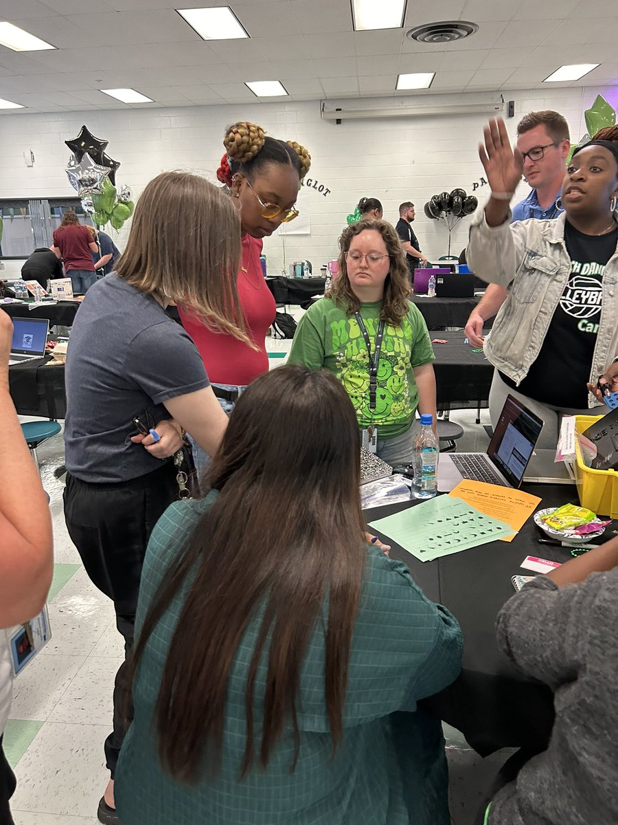 RipponMiddle's tweet photo. Amazing break-out box activity designed by our librarians! Each box contained materials from our learning the past few days - CLTs, PPP, Instructional Look-Fors, and MTSS! #Allin #EducatorWorkWeek #RaiderPride 💚🤍🖤✨ https://t.co/VqY2dpeX14