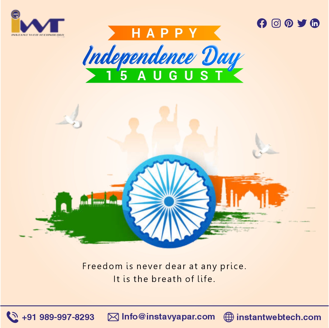 instantwebtech's tweet image. ✅ Happy 78th Independence Day! 🇮🇳 As we honor our nation&apos;s journey to freedom, let’s also celebrate the collective strength and vision that drive our success. Here&apos;s to achieving new milestones together and making a lasting impact. 

#IndependenceDay78 #IndianExcellence
