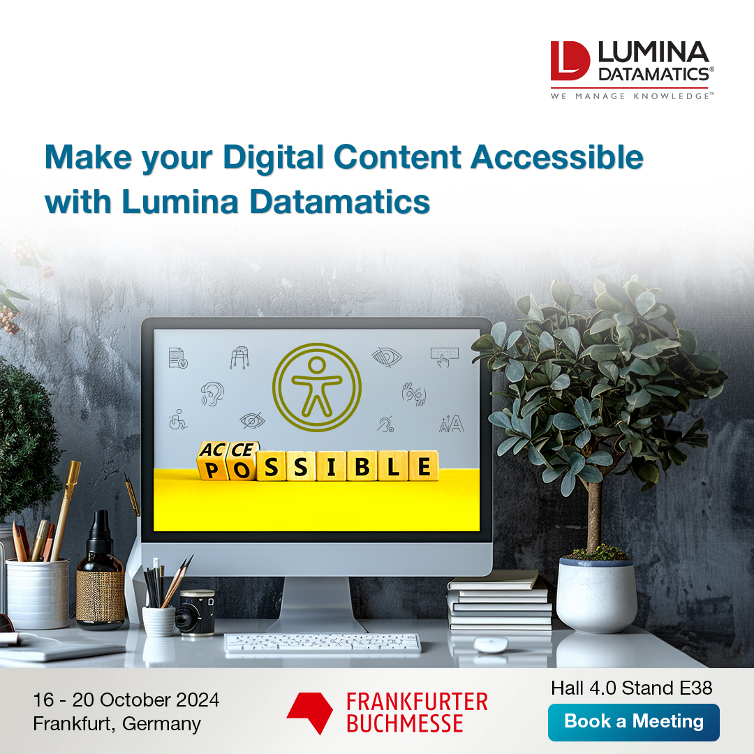 LDatamatics's tweet image. Join us at #FBF2024! Visit Hall 4.0, Stand E38 to explore our WCAG-compliant accessibility services. Book a meeting here: luminadatamatics.com/company/events…

#DigitalAccessibility #InclusiveContent #WebAccessibility #LuminaDatamatics
