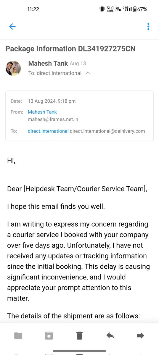 MaheshTank82's tweet photo. @help_delhivery https://t.co/9e8Suqk0uX