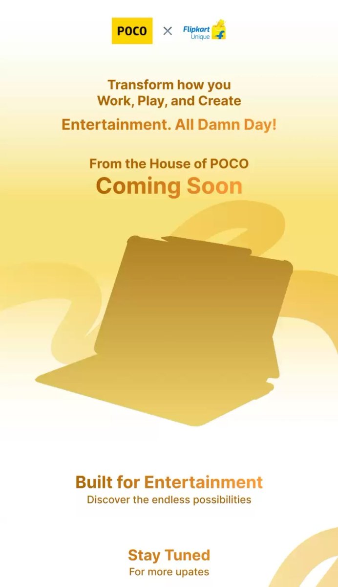 Iamnil7's tweet photo. Transform how you Work, Play, and Create Entertainment. All Damn Day!
From the House of @IndiaPOCO Coming Soon 🔜 

#BuiltForEntertainment
Discover the endless possibilities 
@Himanshu_POCO @IndiaPOCO @Pathtoremember https://t.co/bisdoPzWeM