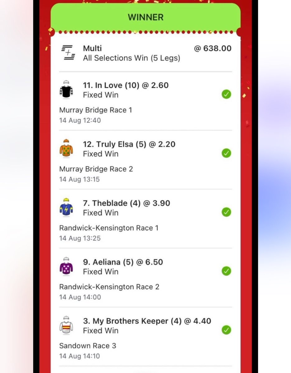 PfitznerMiles's tweet photo. My fave slips from the day. #getyourslipsout #paystolisten @SEN_track $638 is wild! https://t.co/H6Mv5PajZZ