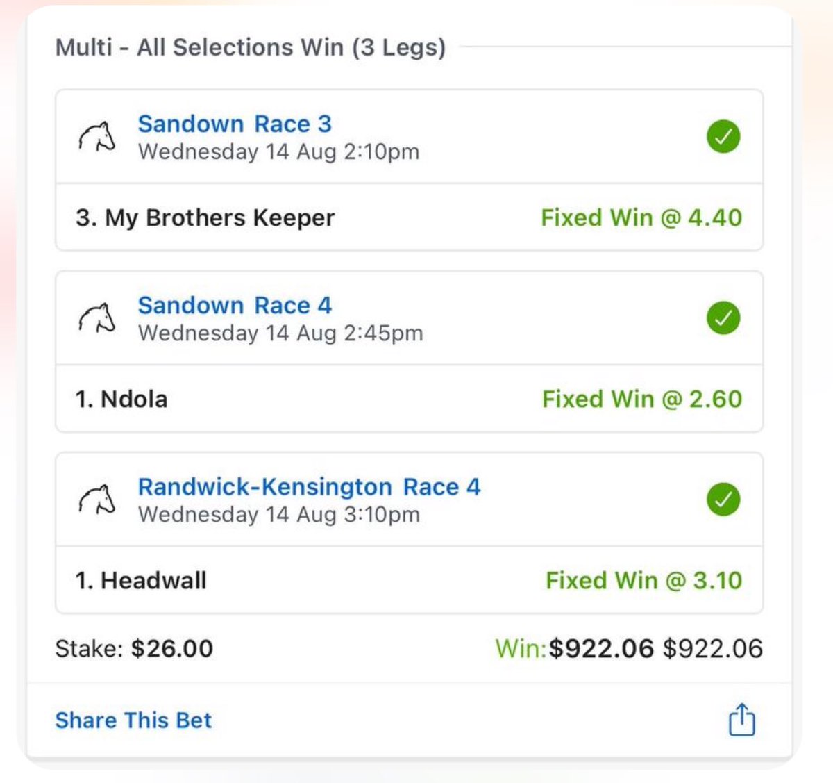 PfitznerMiles's tweet photo. My fave slips from the day. #getyourslipsout #paystolisten @SEN_track $638 is wild! https://t.co/H6Mv5PajZZ