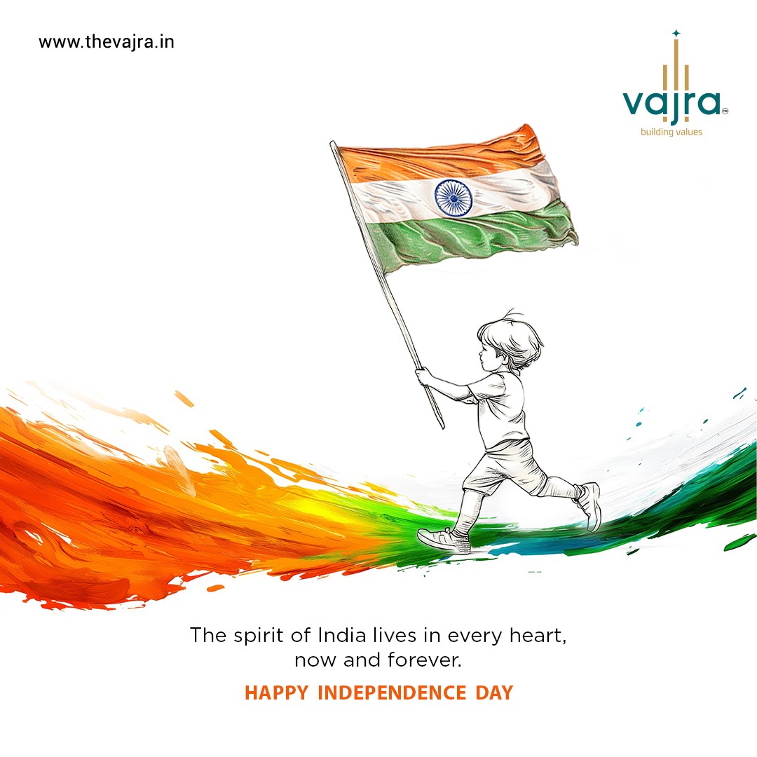 VajraBuilders's tweet photo. As we celebrate today, let the light of freedom shine through our hearts, cherishing the spirit that unites us all.  Happy Independence Day!

#IndependenceDay #Luxurylivingawaitsinhyderabad #vajra #vajrabuilders #realestatecompany #royalpark #aavaassahita #HMDAapproved #tsrera https://t.co/1jAXnoQCNd