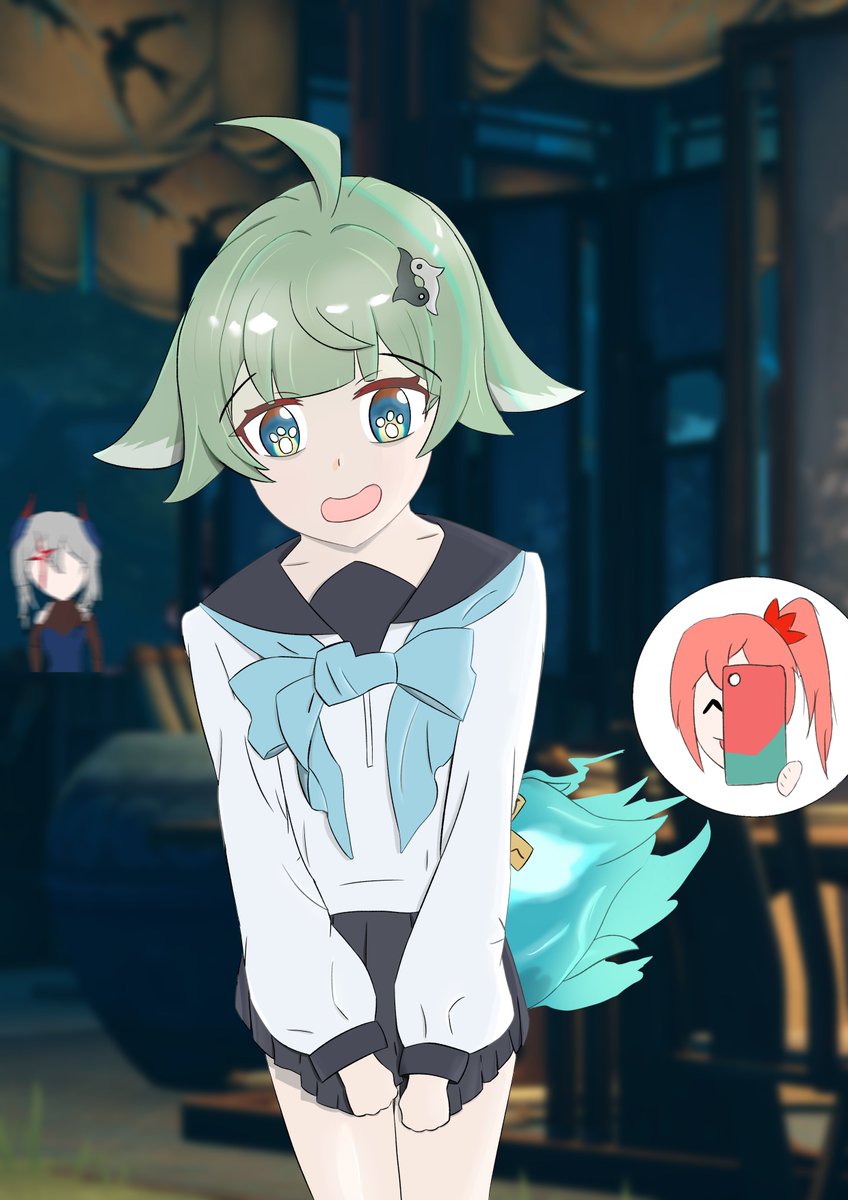 kuuqiu's tweet photo. Short hair HuoHuo JK 
#HuoHuo #HonkaiStarRail #fanart #honkaistarrailfanart #Guinaifen https://t.co/mckki23NvS