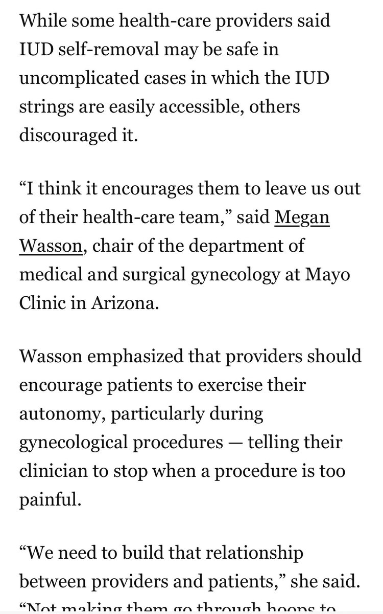 Megan Wasson, DO, FACOG, FACS (@wassonmegan) on Twitter photo Thank you <a href="/washingtonpost/">The Washington Post</a> and Lindsey Bever for bringing attention to this important topic! Tell me about your #IUD removal and/or insertion? For clinicians, what are your thoughts on pain control and patients removing #intrauterinedevice on own at home? washingtonpost.com/wellness/2024/… Thank you <a href="/washingtonpost/">The Washington Post</a> and Lindsey Bever for bringing attention to this important topic! Tell me about your #IUD removal and/or insertion? For clinicians, what are your thoughts on pain control and patients removing #intrauterinedevice on own at home? washingtonpost.com/wellness/2024/…