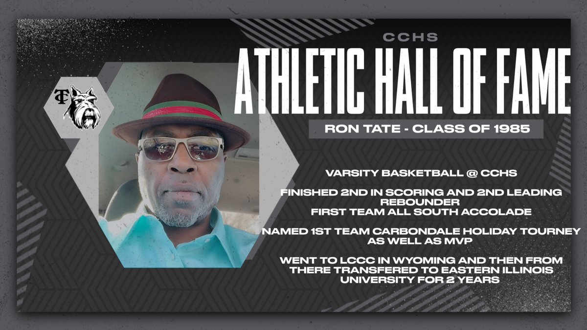 Carbondale Community High School is proud to recognize basketball great, Ron Tate, Class of 1985.  Ron will be inducted into the CCHS Athletic Hall of Fame in 2024.  Induction ceremony will be held on Saturday, August 31.  Congratulations Ron!