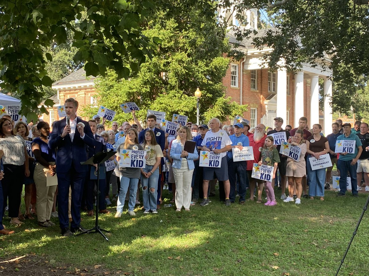 GlenSturtevant's tweet photo. Huge rally today of parents and advocates ahead of the Chesterfield School Board meeting to stand up for Parental Rights. Hundreds of supporters attended. 

Common sense demands: Keep boys out of girls’ sports and restrooms. Respect the free speech rights of employees and students from pronoun nonsense. Shut down attempts by schools to keep secrets from parents about their own kids. 

Simple, common sense stuff.