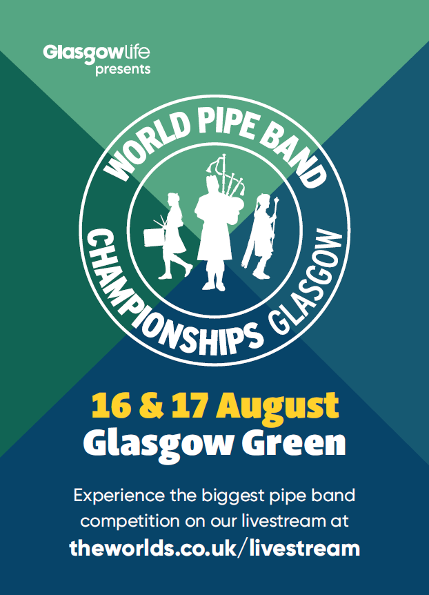 Scottish_Banner's tweet photo. Wherever you are in the world, watch all the action from the #WorldPipeBandChampionships
Live streaming Fri 16 August 10am (BST)
👉https://t.co/tnO9A9NSlC
@glasgowlife
#PipeBands #GlasgowLife #WPBC #ScotlandIsCalling #ScottishBanner #LoveGlasgow #PipesAndDrums #Bagpipes https://t.co/O94unsMH8D