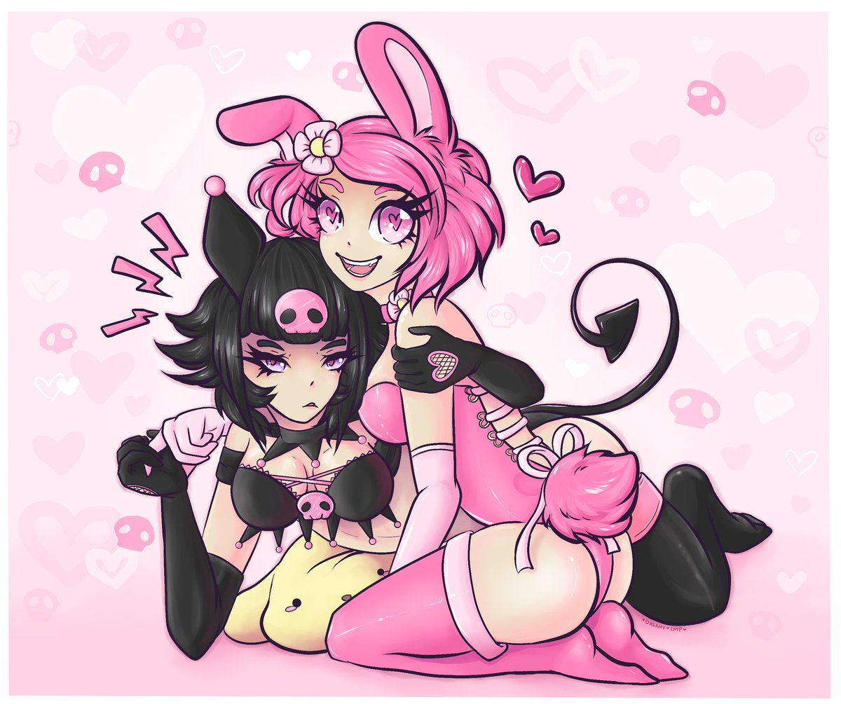 Dreamyimp's tweet photo. 🖤Kuromel🩷

Kuromi X My Melody! What's your favourite sanrio pairing? ✨️💕🖤
#art #digitalart #digital #kawaii #cute #sanrio #kuromi #mymelody #kuromel #pink https://t.co/k7wK61NLYr