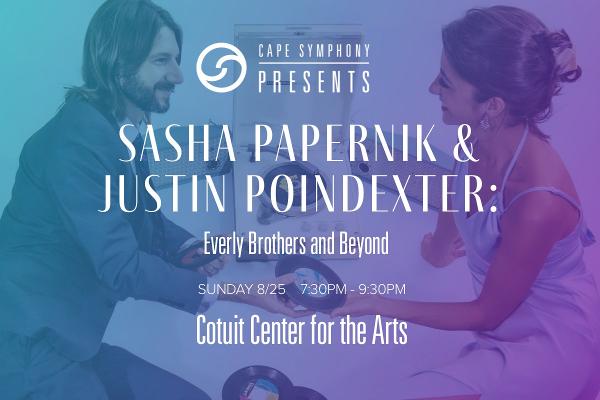 CapeSymphony's tweet photo. Check  out award-winning Americana duo Sasha Papernik and Justin Poindexter as  they salute their favorite musical duos, alongside their own original  music and wide-ranging repertoire: https://t.co/V0xIO0KXgM https://t.co/o61hEIwEYy
