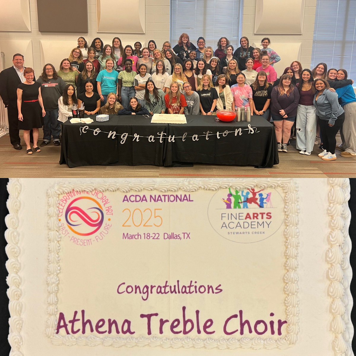 Congrats to Athena, who were selected as a performing demonstration choir for the 2025 <a href="/ACDANational/">ACDA</a> Conference.  

Headed to Dallas in March to bring Dorothy Rudd Moore’s “Voices from the Light” to a national audience!