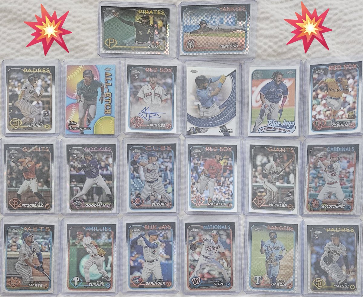 3bangerbreaks's tweet photo. #Hits from 2024 #Baseball #Mega #Box #Mixer #Break
#TBBCrew #MLB #TBBCrewElite #JaceJung #JoeJacques #Autograph #EllyDeLaCruz #PaulSkenes #JuniorCaminero #JacksonMerrill #JulioRodriguez #JacksonHolliday #AnthonyVolpe #BobbyWittJr #NolanRyan #MickeyMantle #KenGriffeyJr #JamesWood https://t.co/yvlh7xO9sc
