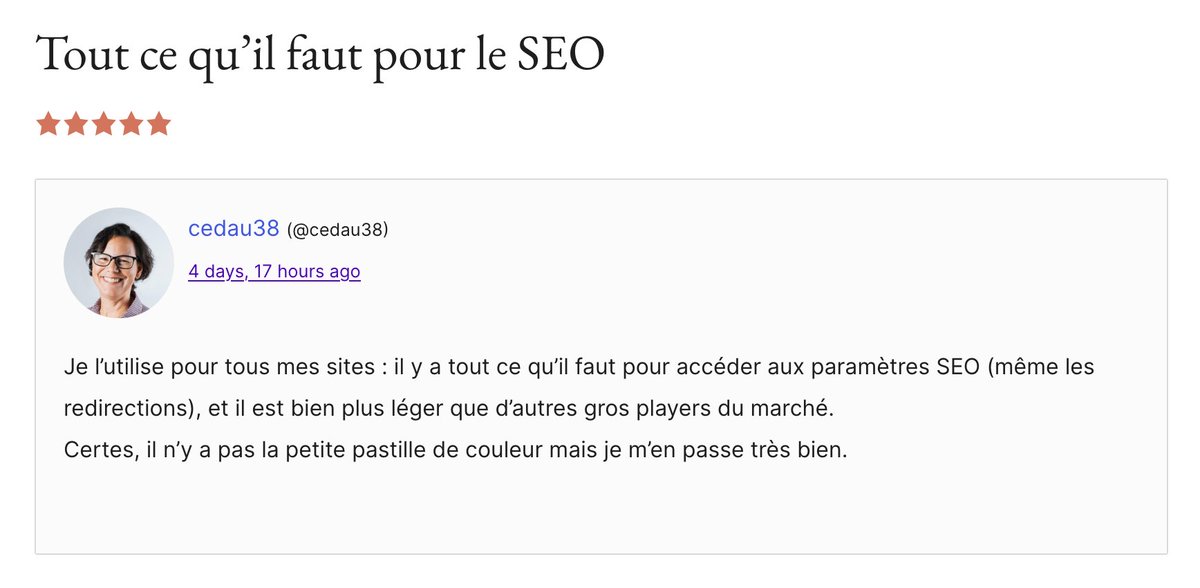 A new day starts with a kind review from a Slim SEO user 🥰