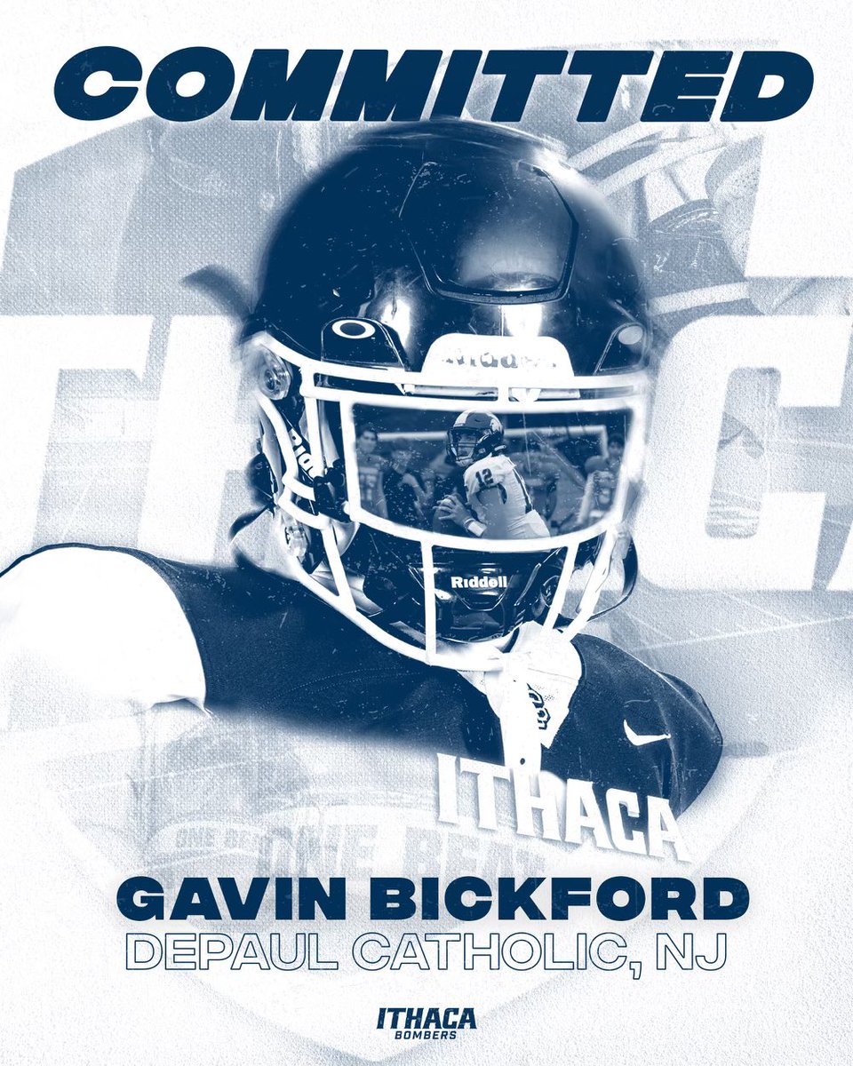 Gavin Bickford (@gavinbickford) on Twitter photo Excited and grateful to announce my commitment to play football and further my academic career at Ithaca College! Thank you <a href="/CoachTerp_/">Mike Toerper</a> <a href="/MaguireBrandon/">Brandon Maguire</a> <a href="/Ithaca_Football/">Ithaca Football</a> <a href="/CoachCamp01/">Nick Campanile</a> <a href="/dpfootball/">DePaul Football</a> Go Bombers!!! Excited and grateful to announce my commitment to play football and further my academic career at Ithaca College! Thank you <a href="/CoachTerp_/">Mike Toerper</a> <a href="/MaguireBrandon/">Brandon Maguire</a> <a href="/Ithaca_Football/">Ithaca Football</a> <a href="/CoachCamp01/">Nick Campanile</a> <a href="/dpfootball/">DePaul Football</a> Go Bombers!!!