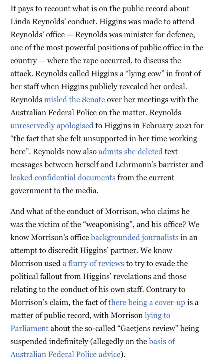 Reminders of what’s on the public record about how Reynolds and Morrison have behaved throughout this matter 

crikey.com.au/2024/08/14/sco…
