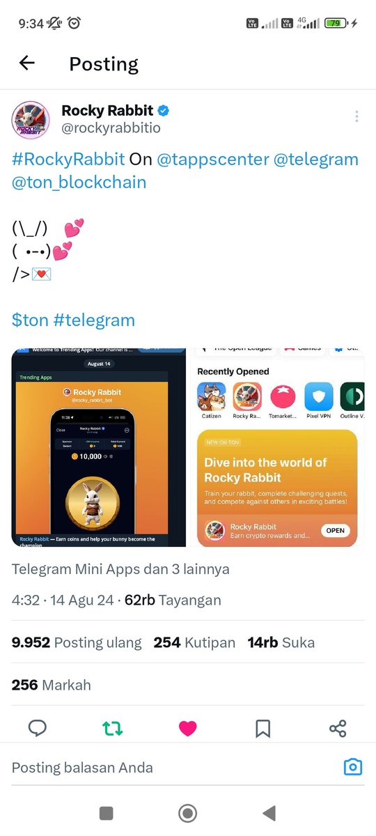 MSugiyopra66882's tweet photo. @rockyrabbitio @tappscenter @telegram @ton_blockchain @wallet_tg @pikaso_me  Screenshot this https://t.co/wMUEjPjJJD
