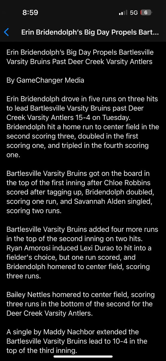 Had an amazing start to my varsity softball career tonight! So excited to be able to play with this amazing group of girls!