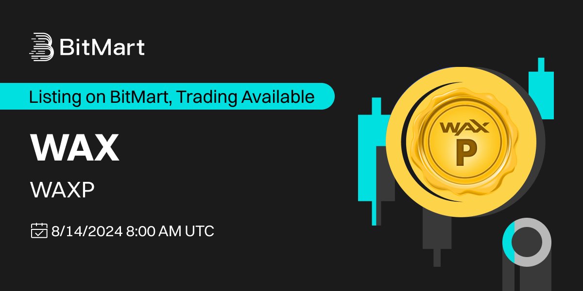 #BitMart will list WAX (WAXP) <a href="/WAX_io/">WAX</a>🔥   

WAX is a layer-1 network that aims to build an ecosystem for dApps, NFT collectibles and emerging play-to-earn games. The WAX protocol is a decentralized blockchain solution that powers the WAX marketplace, and focuses on the transfer