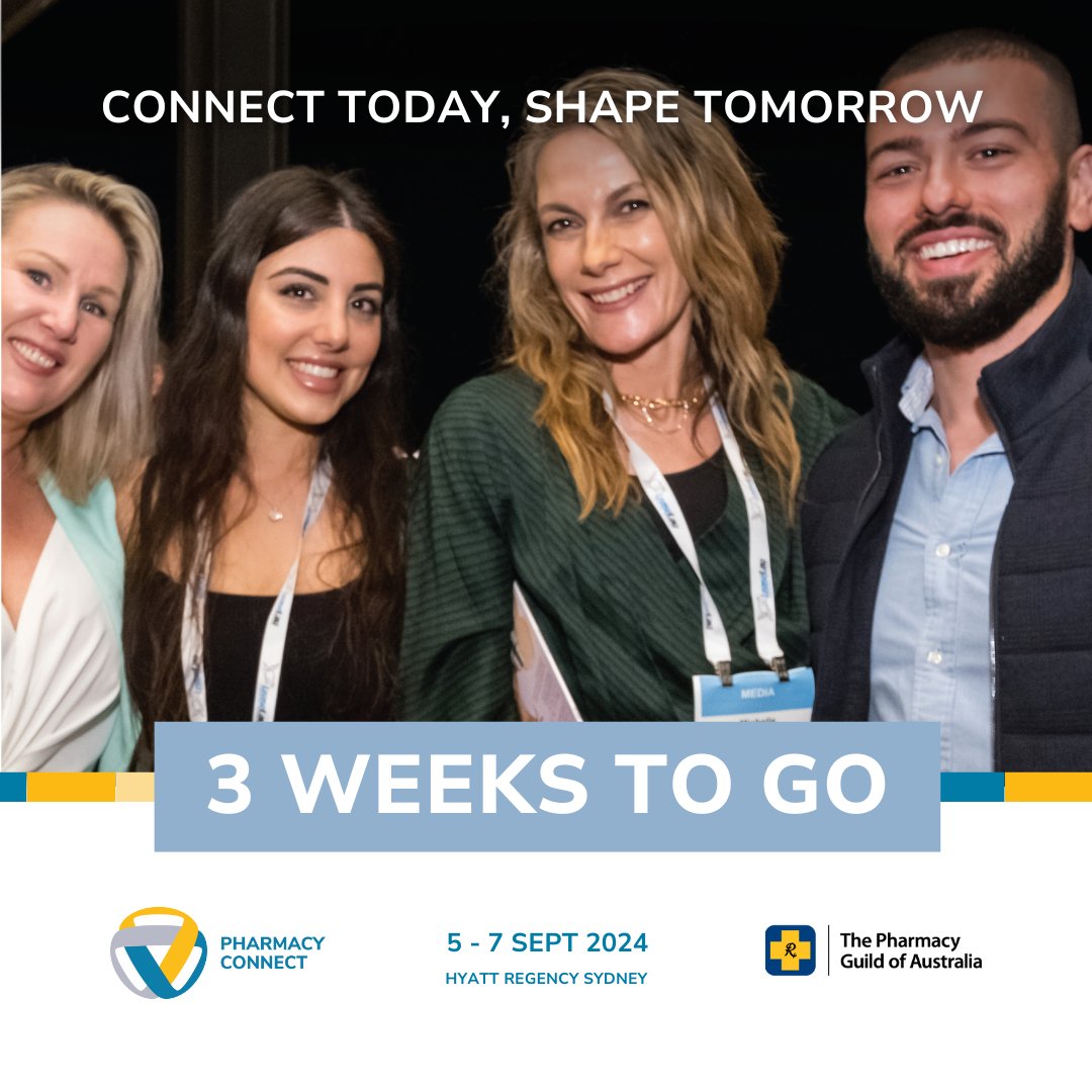 There's just 3 WEEKS TO GO until Pharmacy Connect 2024 at the Hyatt Regency Sydney! 

Book here👉 loom.ly/8GiQYCI 

#PC2024 #ConnectTodayShapeTomorrow