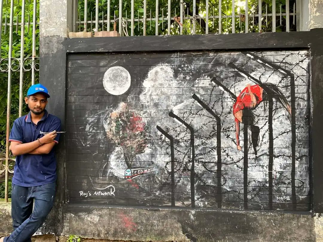 Artwork of the bloodshed of Bangladeshis across the border by the Indians!