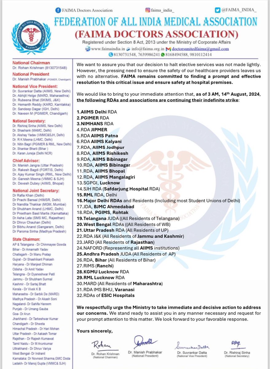DrRohanKrishna3's tweet photo. Today we show everyone our strengths

Requesting medical community to make sure that no women has to ever suffer again like this.

It’s high time that we need CPA for HCW.

We are not going to back down unless demands are met.

Today I request everyone to support us.
Doctors/ Paramedics/ Actors/ Politicians/Media/ Influencers 

Everyone..

🙏🙏

#NoMoreNirbhaya