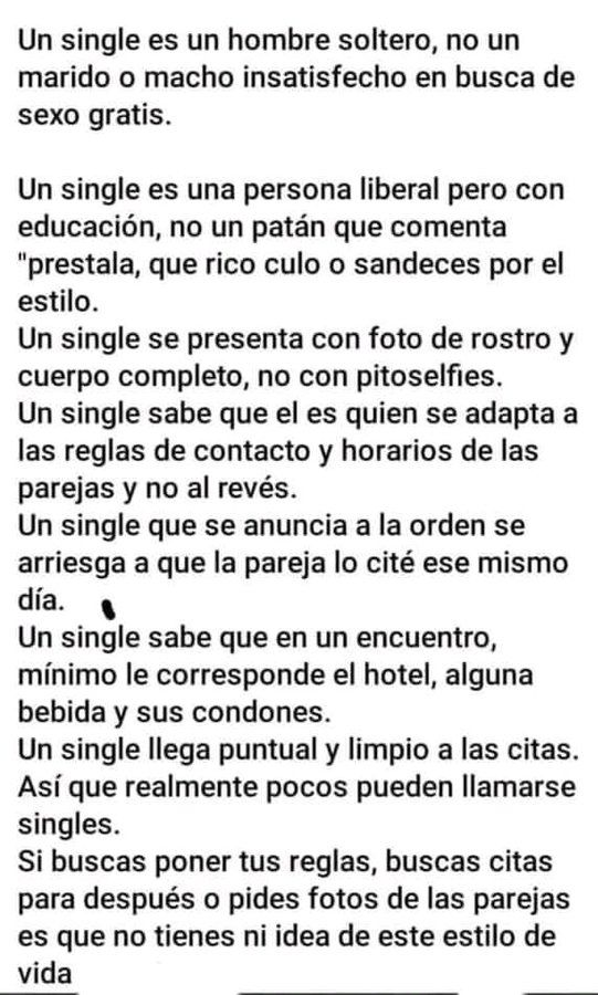 Buenas noches esto no es necesario para los verdaderos single por q ya saben su papel pero para los q dicen es q voy comenzando bueno aquí está ☺️ saluditos 😘😘😘