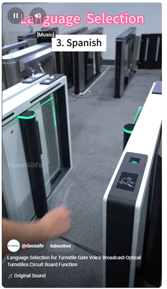 Daosafe Turnstile are with 7 language, English, French, Spanish, Russian, Swedish, Arabic and Chinese. You can choose local language by yourself when receive goods.

Please check the details in this link: youtube.com/shorts/XKk78Tb…