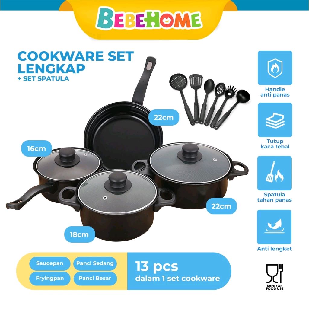 arioadpt's tweet photo. Cek Bebehome Peralatan Masak Lengkap 13 Pcs dalam 1 set | Cookware Panci Set | Wajan Penggorengan Spatula Set Isi 13Pcs | 1 Set Frypan Saucepan dengan harga Rp109.000. Dapatkan di Shopee sekarang! https://t.co/wcrnIgBNfP https://t.co/dQa905QIjH