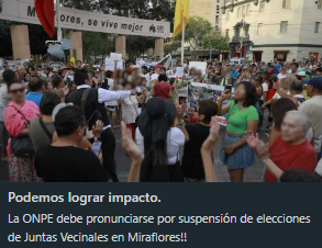 AlejandroTrelle's tweet photo. 👀La ONPE debe pronunciarse por suspensión de elecciones de Juntas Vecinales en Miraflores!! - ¡Firma la petición! https://t.co/ZtJK5ca1UL a través de @ChangeorgLatino #Miraflores #Lima #Peru https://t.co/wTkKZRW8cb