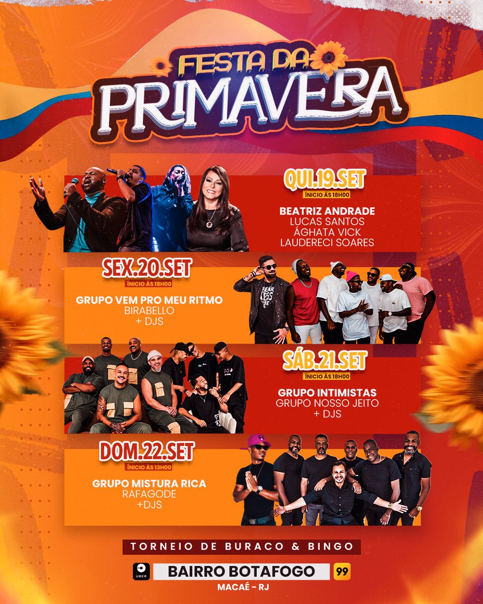 Programação completa, Festa da Primavera BF city