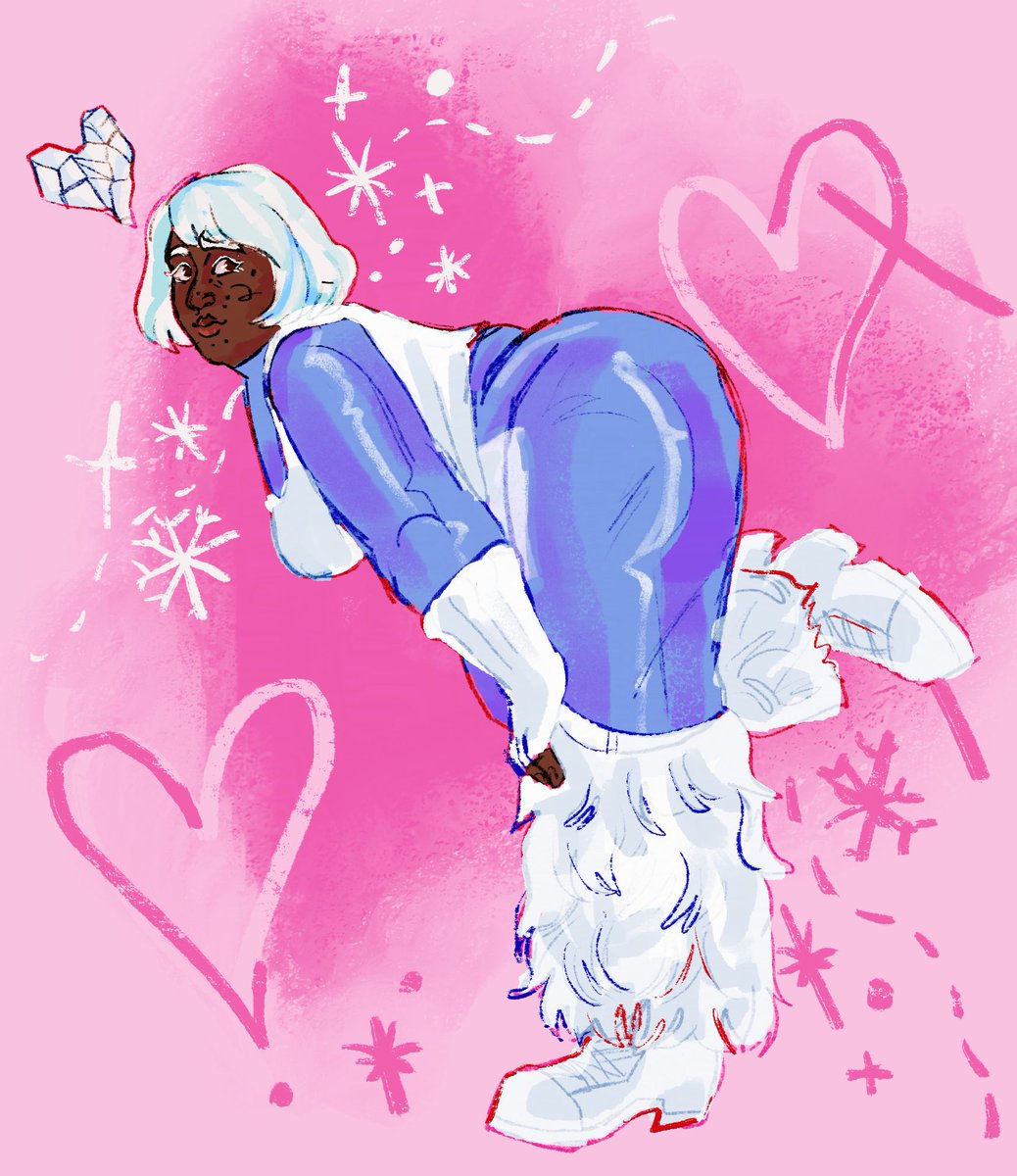 judasfleece's tweet photo. ice in a cute pose , a prompt requested by @iced_icing , for @dcforgaza !!! thank you for donating 🩵💞❄️ so glad i got to draw my sweet angelll https://t.co/cxZD1TDyEy